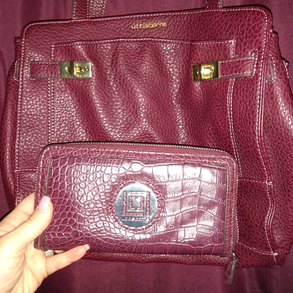 Liz Claiborne purse with matching wallet